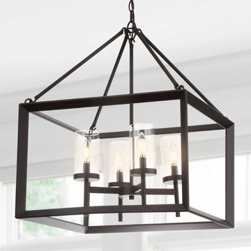Anna 12" Metal/Glass LED Pendant - JONATHAN Y